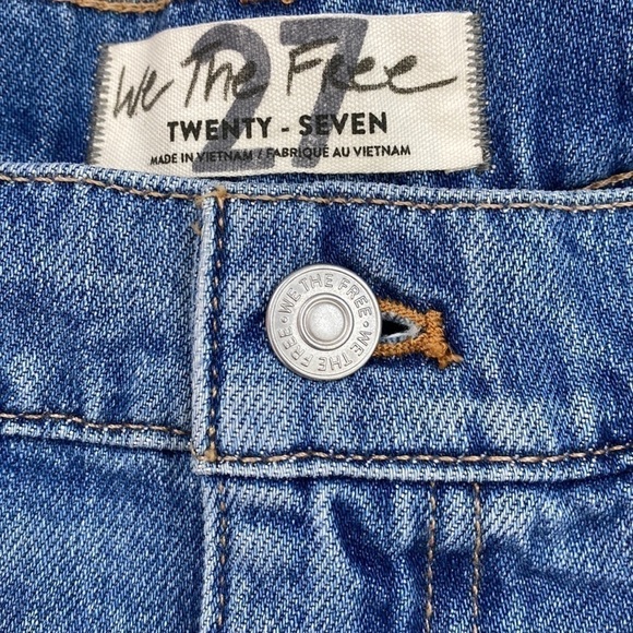 FREE PEOPLE WE THE FREE Cosmico Denim Cutoff Mini Jean Skirt Size 27 Boho Flirty - Picture 5 of 6